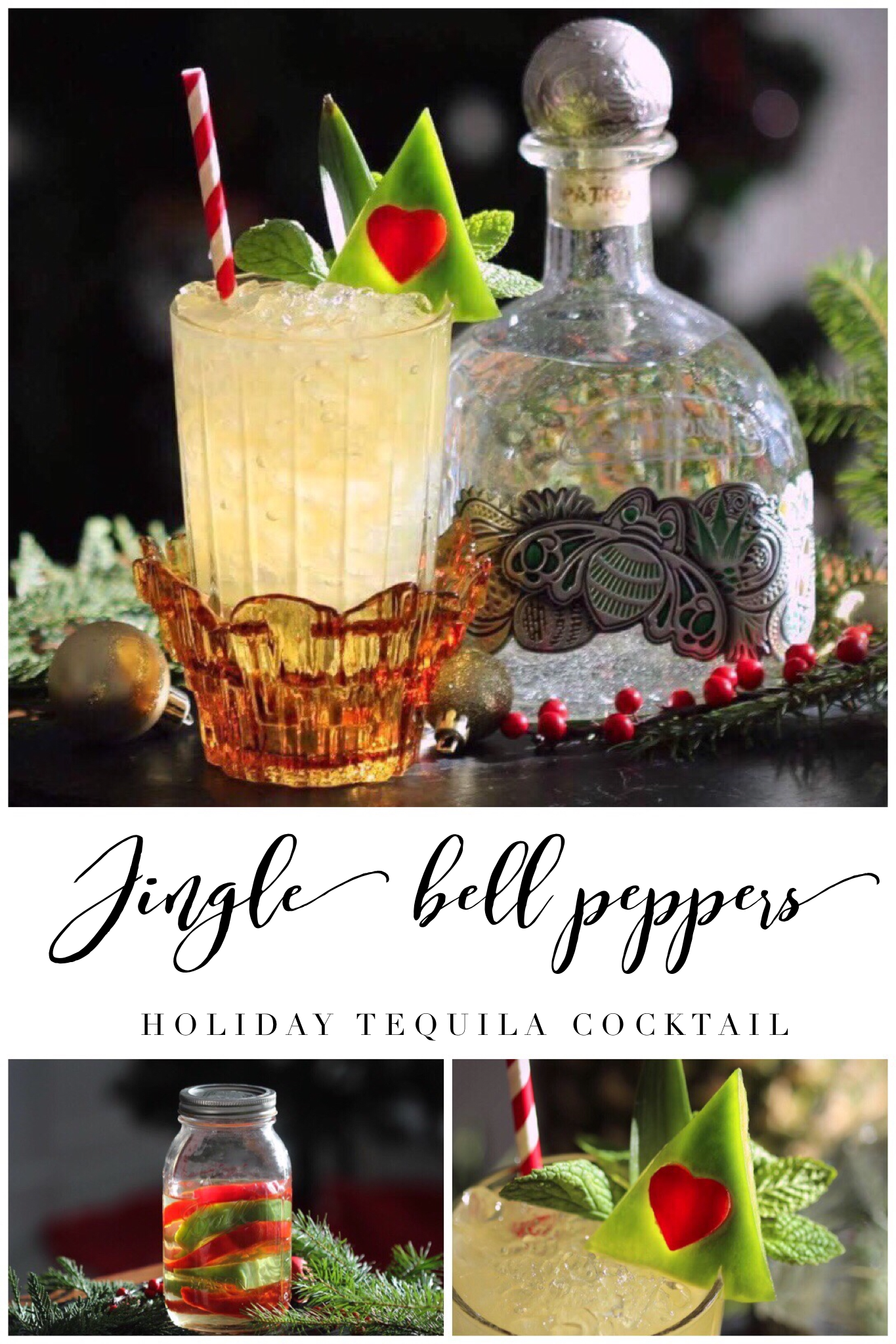 Jingle Bell Peppers Holiday Tequila Cocktail