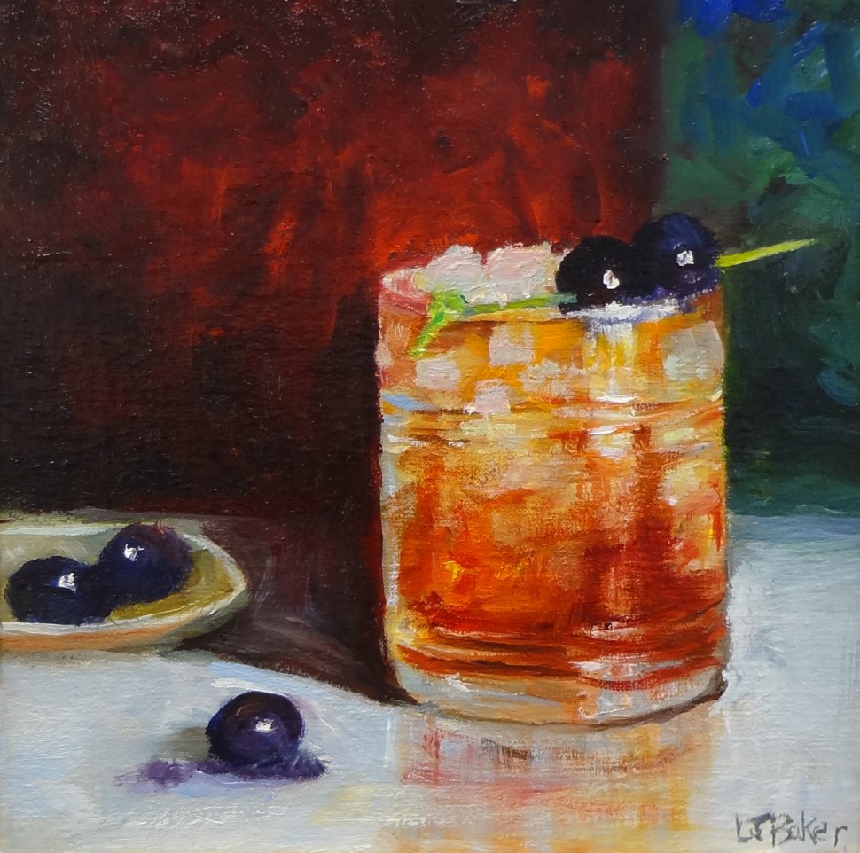 Cocktail painting by Linda J Baker, artist.